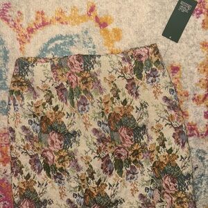 Wild Fable Brown and Cream Pencil Mini Skirt